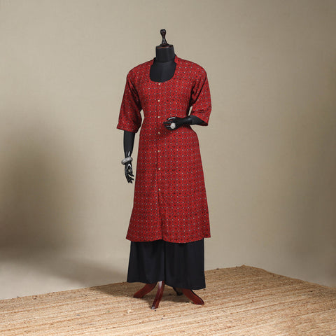 Natural dyed cotton a-line kurta 02 - 4xl - handcrafted