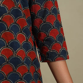 Natural dyed cotton a-line kurta 14 - s - handcrafted