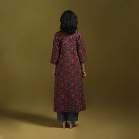 Natural dyed cotton a-line kurta for women 10 - handcrafted