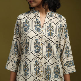 Natural dyed cotton a-line kurta for women 12 - handcrafted