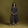 Natural dyed cotton a-line kurta for women 13 - handcrafted