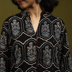 Natural dyed cotton a-line kurta for women 13 - handcrafted