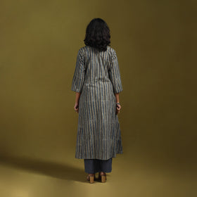 Natural dyed cotton a-line kurta for women 14 - handcrafted