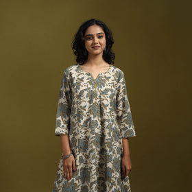 Natural dyed cotton a-line kurta for women 16 - handcrafted