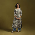 Natural dyed cotton a-line kurta for women 16 - handcrafted