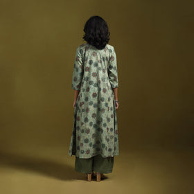 Natural dyed cotton a-line kurta for women 20 - handcrafted