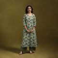 Natural dyed cotton a-line kurta for women 20 - handcrafted