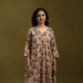 Natural dyed cotton a-line kurta for women 21 - handcrafted