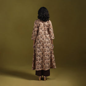 Natural dyed cotton a-line kurta for women 21 - handcrafted