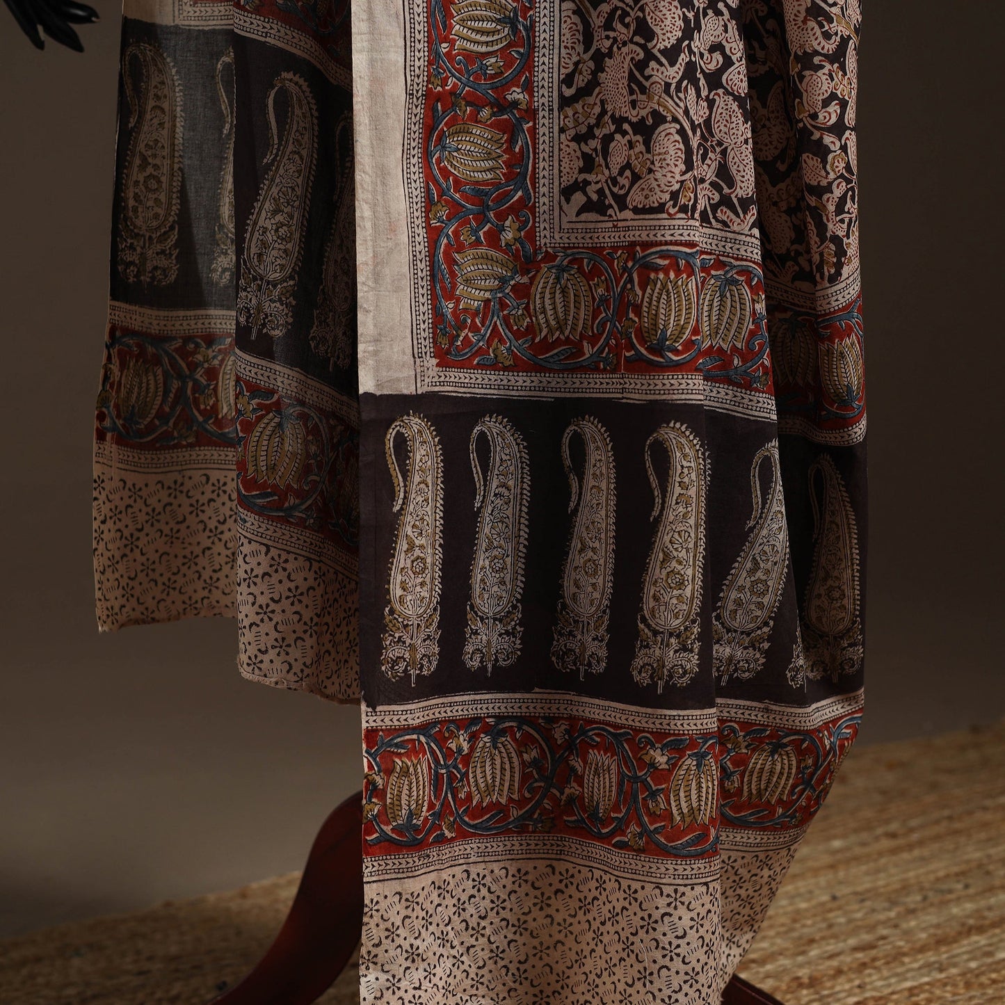 Natural dyed cotton pedana kalamkari dupatta 19