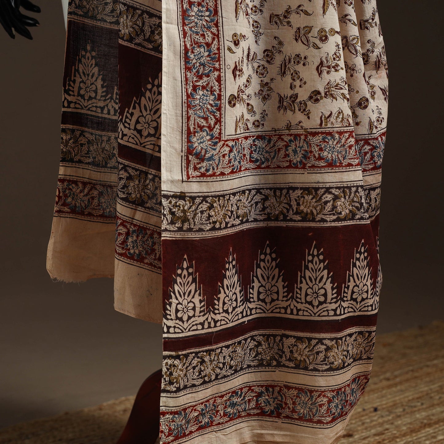 Natural dyed cotton pedana kalamkari dupatta 20