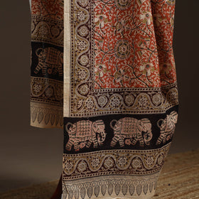 Natural dyed cotton pedana kalamkari dupatta 21