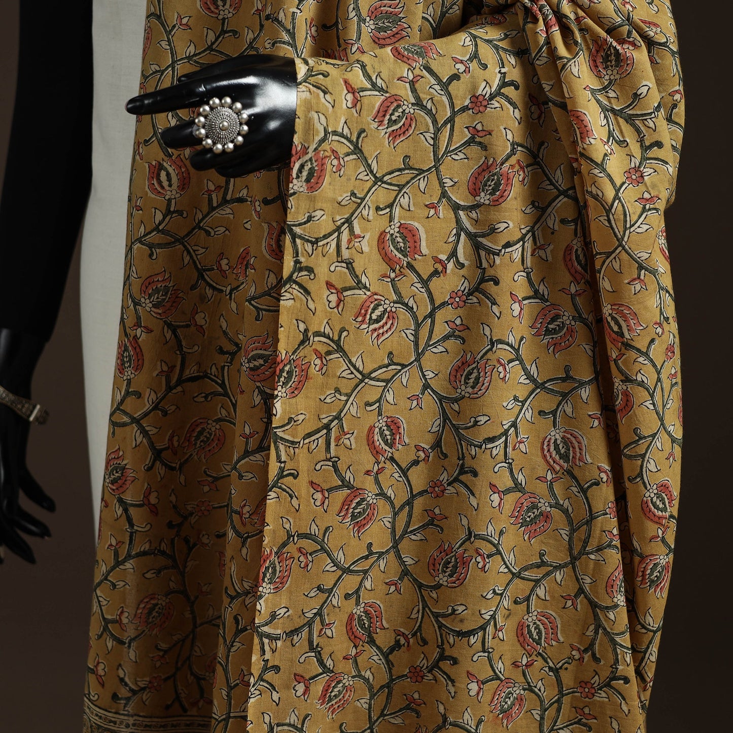 Natural dyed cotton pedana kalamkari dupatta 24