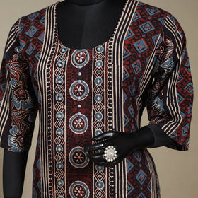 Natural dyed cotton straight kurta 04 - 2xl - handcrafted