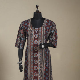 Natural dyed cotton straight kurta 04 - 2xl - handcrafted