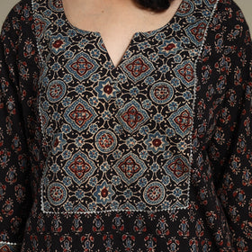 Natural dyed cotton straight kurta 06 - l - handcrafted