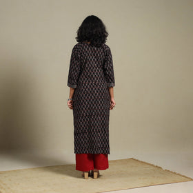 Natural dyed cotton straight kurta 06 - l - handcrafted