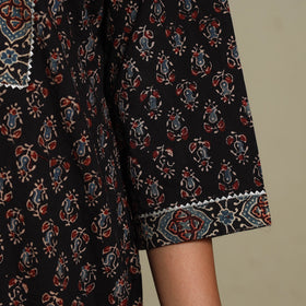 Natural dyed cotton straight kurta 06 - l - handcrafted