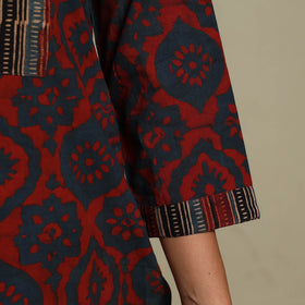 Natural dyed cotton straight kurta 08 - s - handcrafted