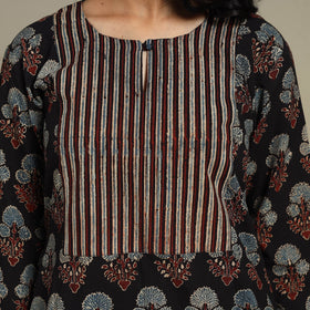 Natural dyed cotton straight kurta 11 - s - handcrafted