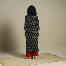 Natural dyed cotton straight kurta 11 - s - handcrafted