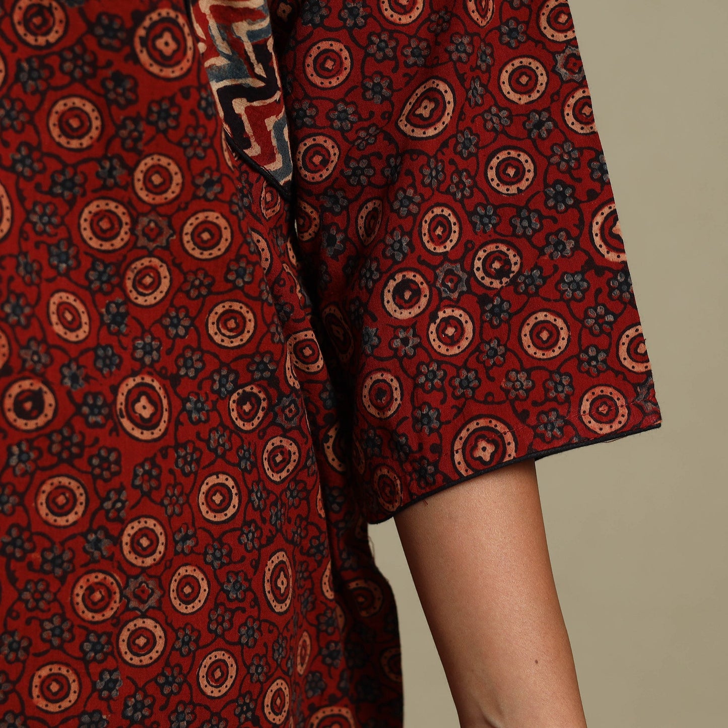 Natural dyed cotton straight kurta 12 - s - handcrafted