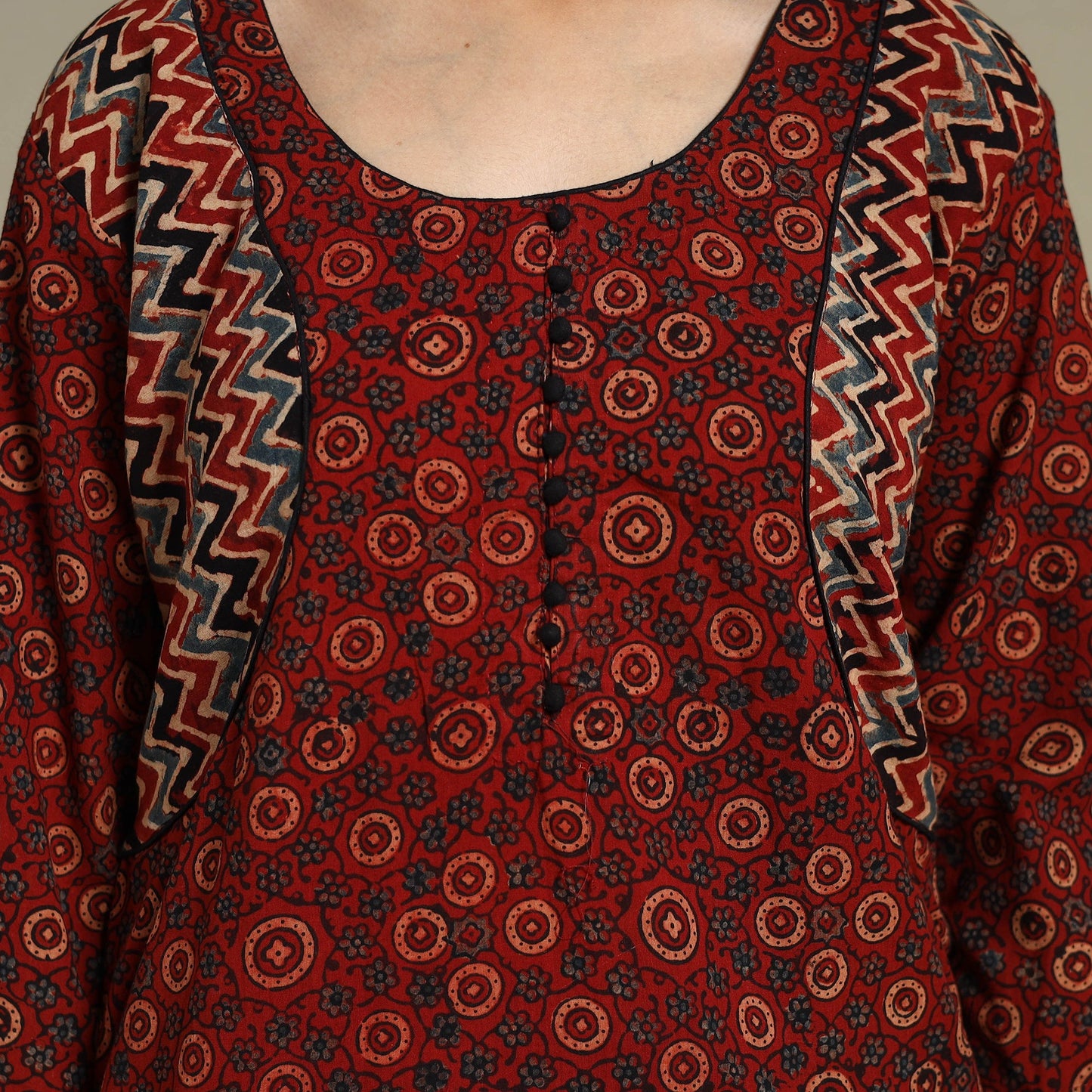 Natural dyed cotton straight kurta 12 - s - handcrafted