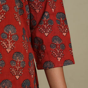 Natural dyed cotton straight kurta 13 - s - handcrafted