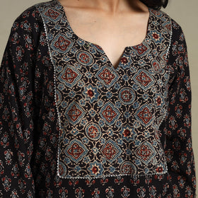 Natural dyed cotton straight kurta 16 - m - handcrafted