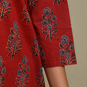 Natural dyed cotton straight kurta 17 - l - handcrafted