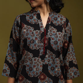 Natural dyed cotton straight kurta for women 02