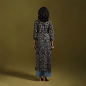 Natural dyed cotton straight kurta for women 04