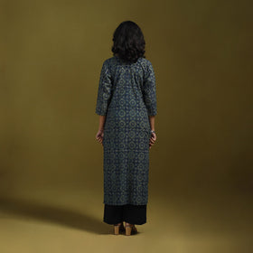 Natural dyed cotton straight kurta for women 05