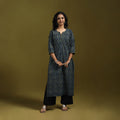 Natural dyed cotton straight kurta for women 05