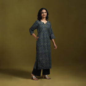 Natural dyed cotton straight kurta for women 05