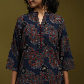 Natural dyed cotton straight kurta for women 06