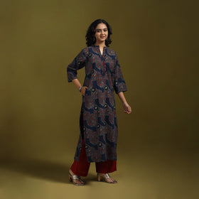 Natural dyed cotton straight kurta for women 06