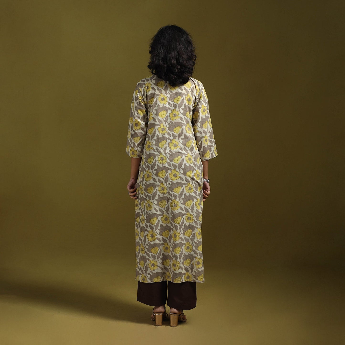 Natural dyed cotton straight kurta for women 07