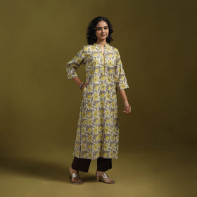 Natural dyed cotton straight kurta for women 07