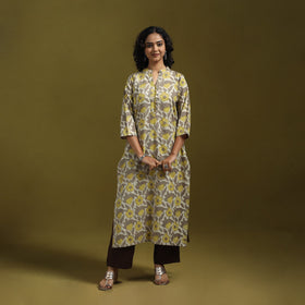 Natural dyed cotton straight kurta for women 07