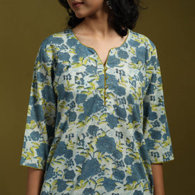 Natural dyed cotton straight kurta for women 08