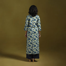 Natural dyed cotton straight kurta for women 09