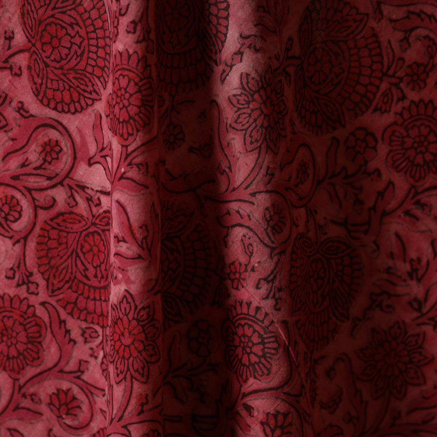 Natural dyed cotton vanaspati bagru fabric 04 - handcrafted