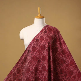 Natural dyed cotton vanaspati bagru fabric 04 - handcrafted