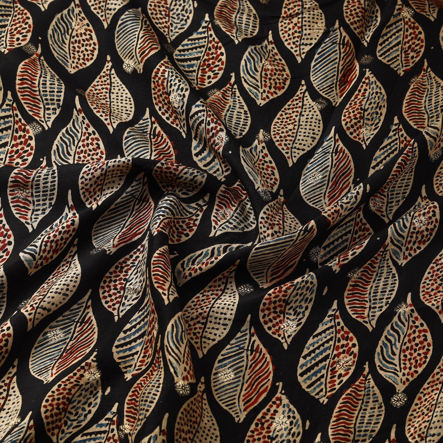 Natural dyed dola silk jacquard buti fabric 14 - handcrafted