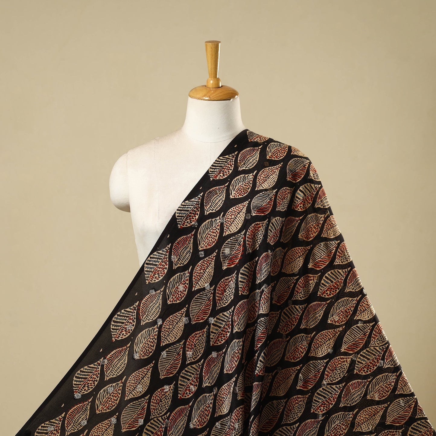 Natural dyed dola silk jacquard buti fabric 14 - handcrafted