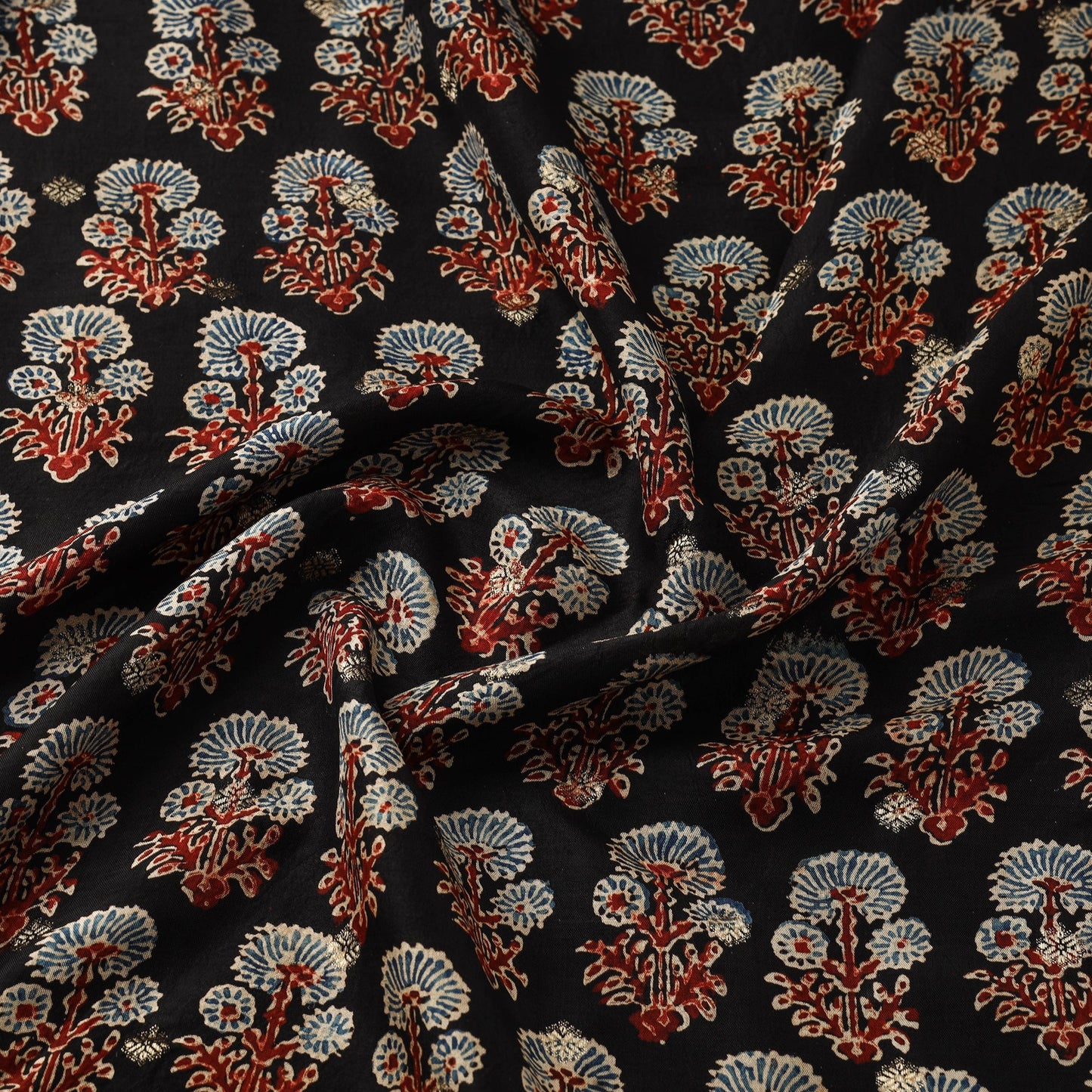 Natural dyed dola silk jacquard buti fabric 17 - handcrafted