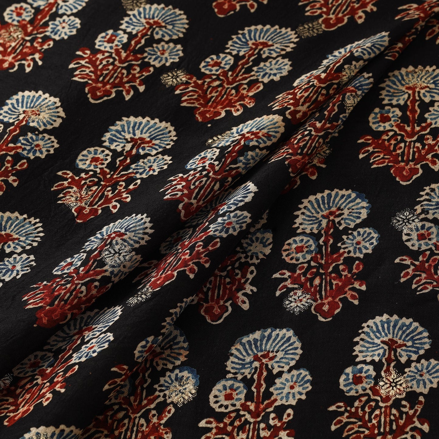 Natural dyed dola silk jacquard buti fabric 17 - handcrafted