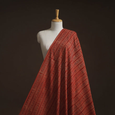 Natural dyed hand block cotton ajrakh print fabric 06