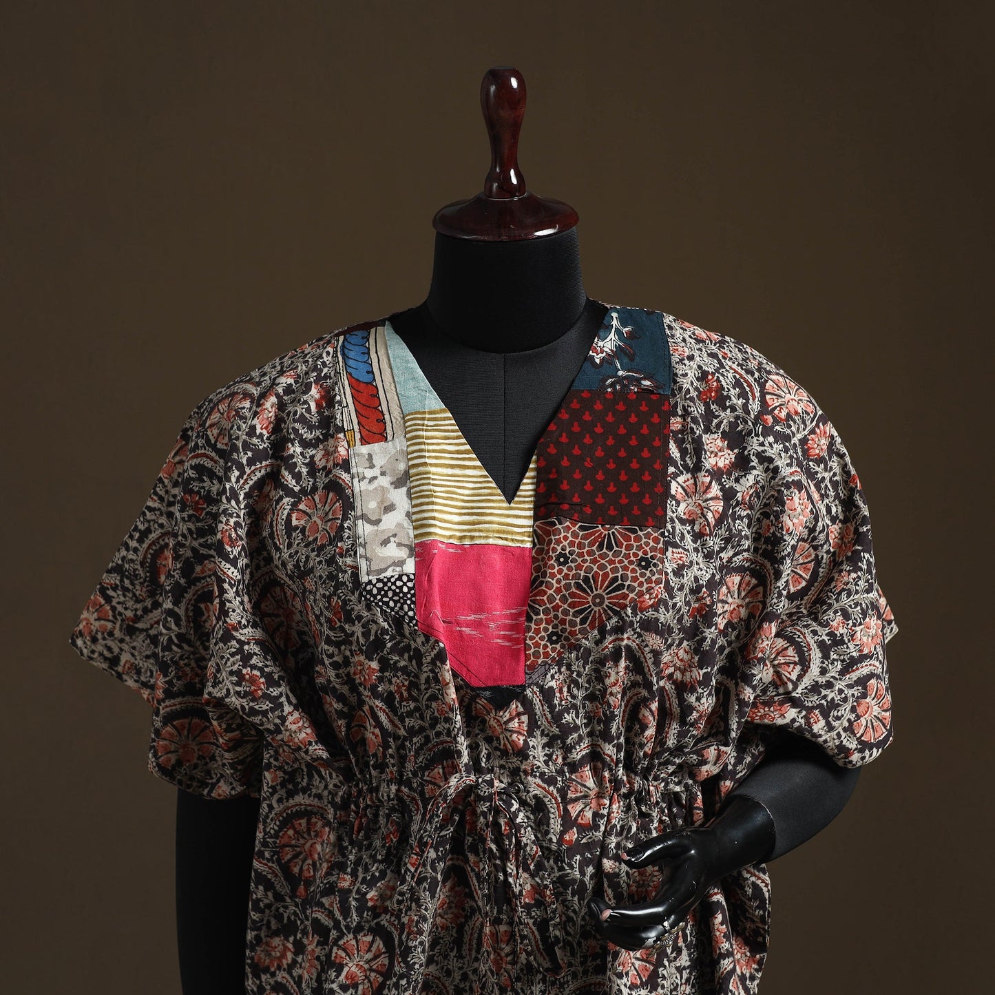 Natural dyed hand block kalamkari print patchwork cotton